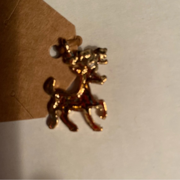 Jewelry, Charm for bracelet or necklace. Gold reindeer with tiny “faux gemstone” - Picture 4 of 6